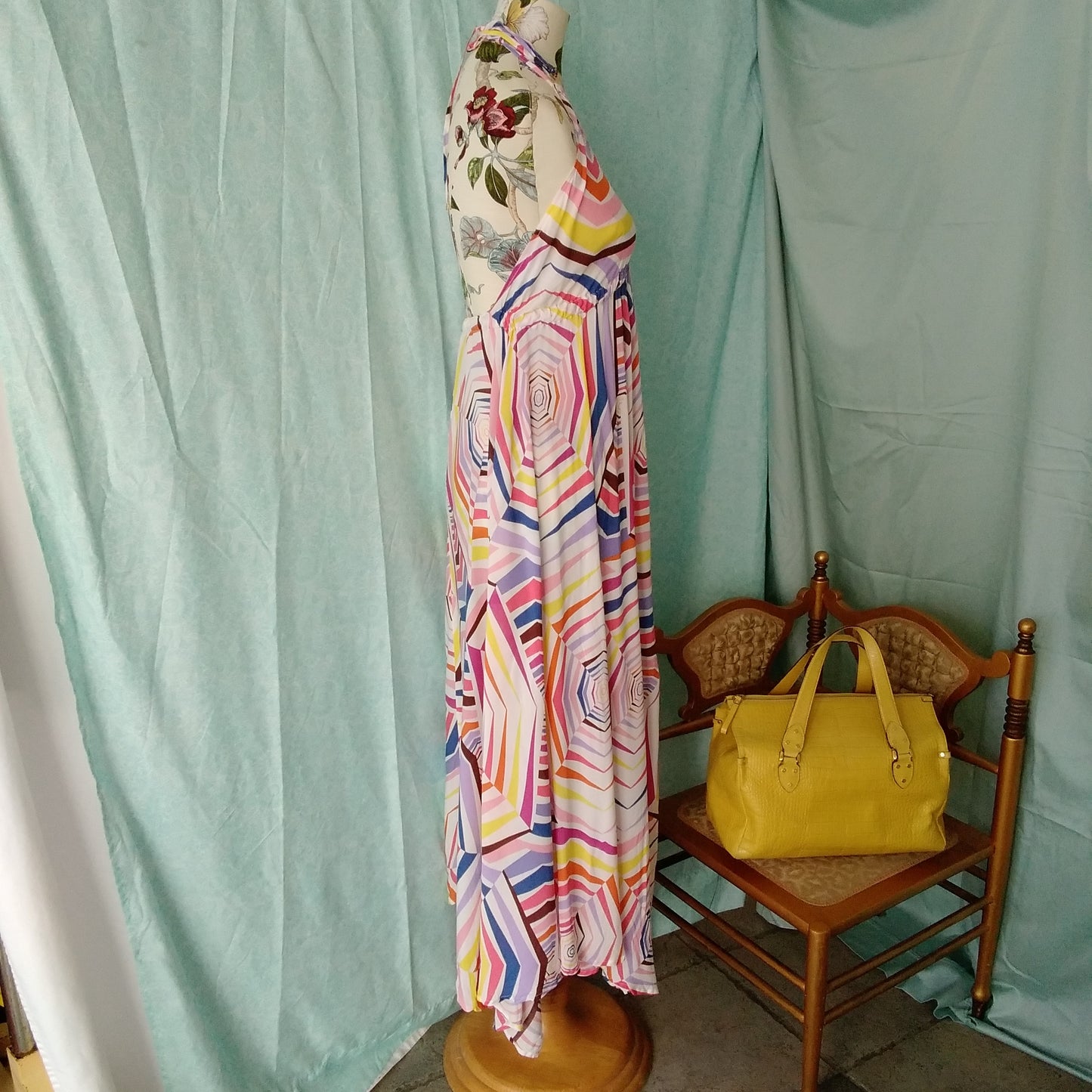 NWT - KATE SPADE multicolor Halter Maxi Dress - S
