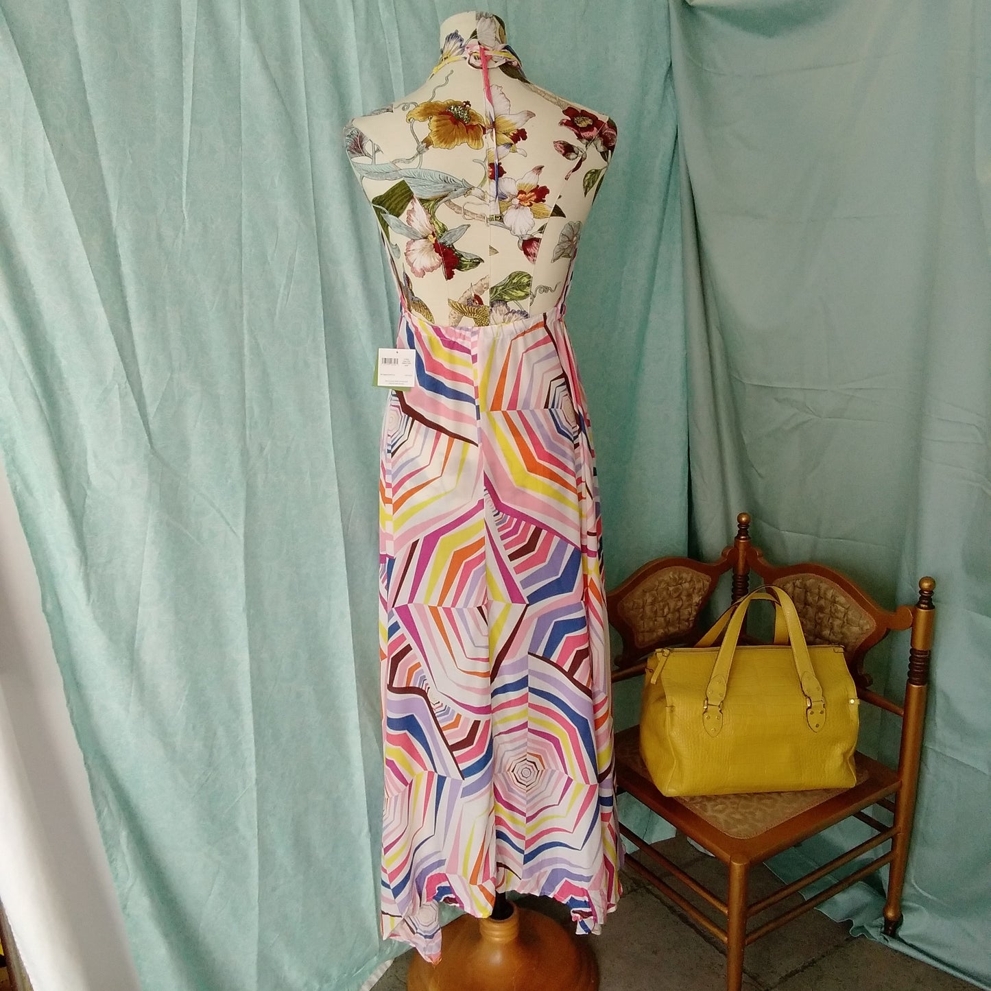 NWT - KATE SPADE multicolor Halter Maxi Dress - S