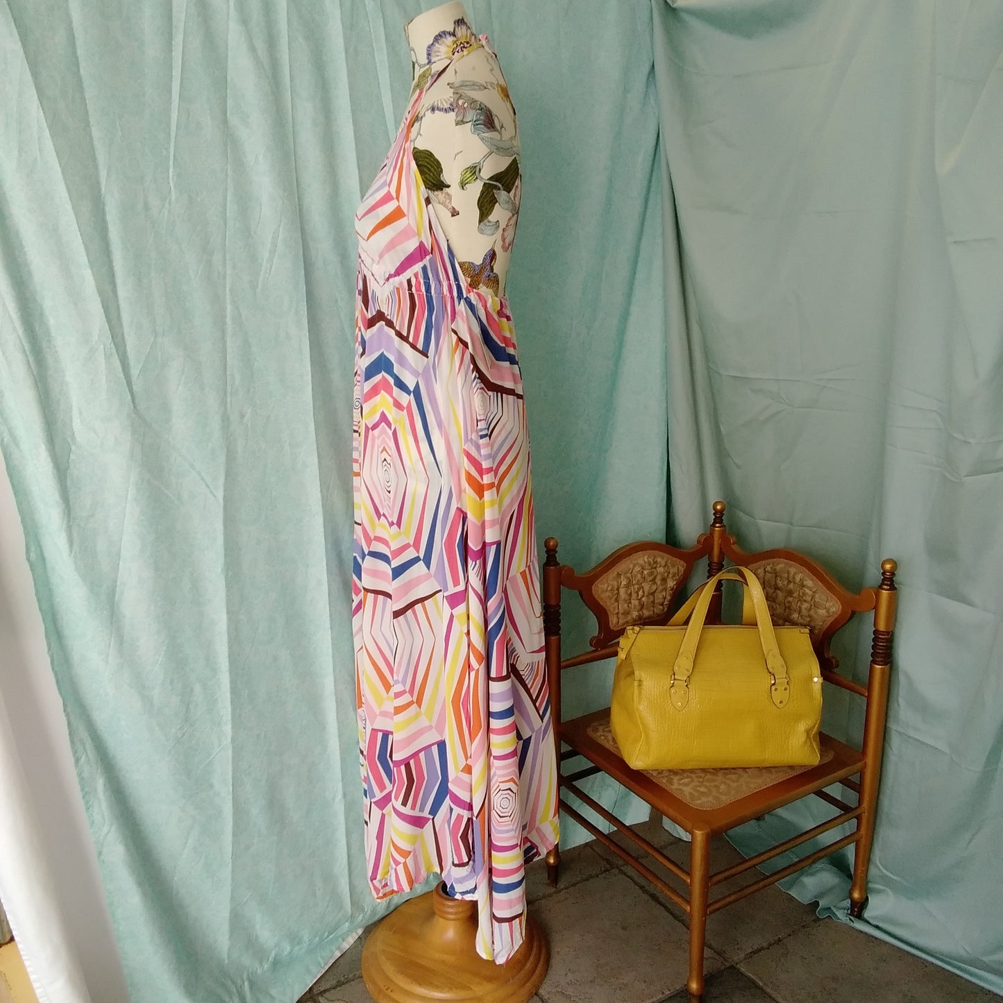 NWT - KATE SPADE multicolor Halter Maxi Dress - S