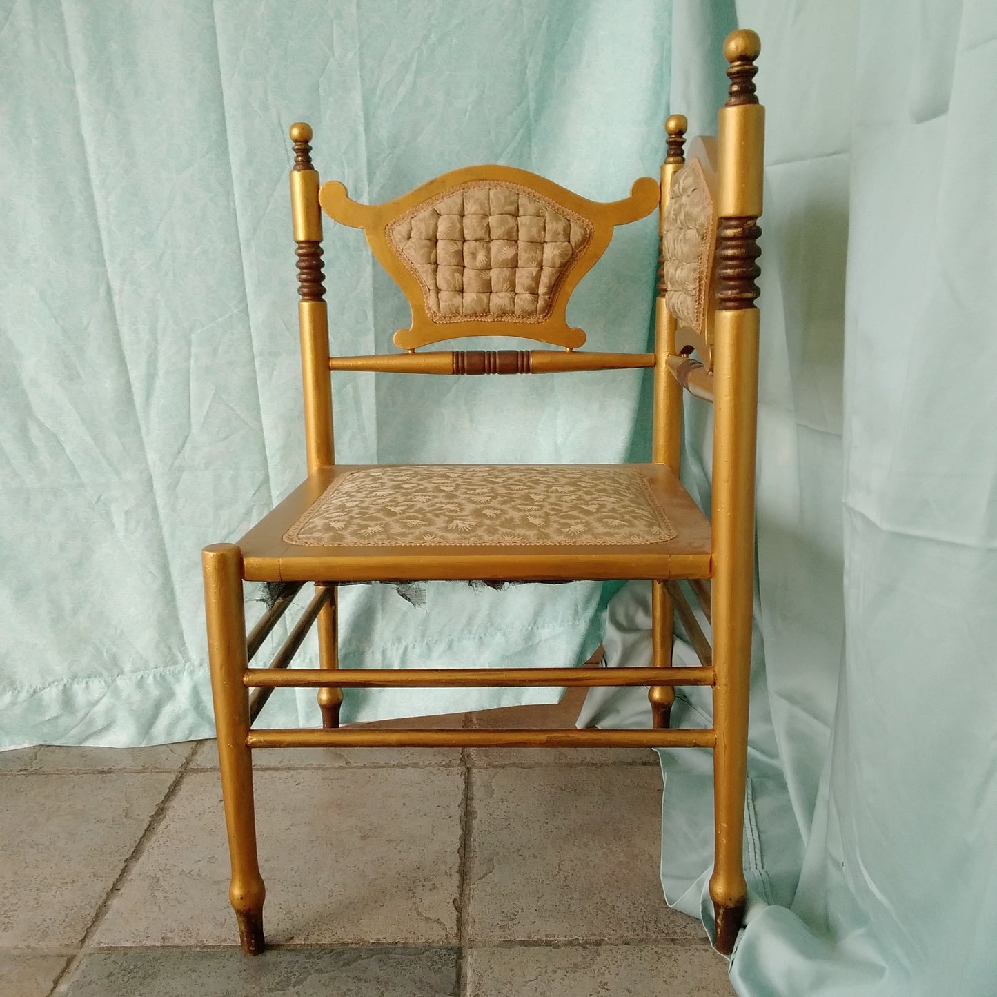 Antique Corner Chair Painted Gold