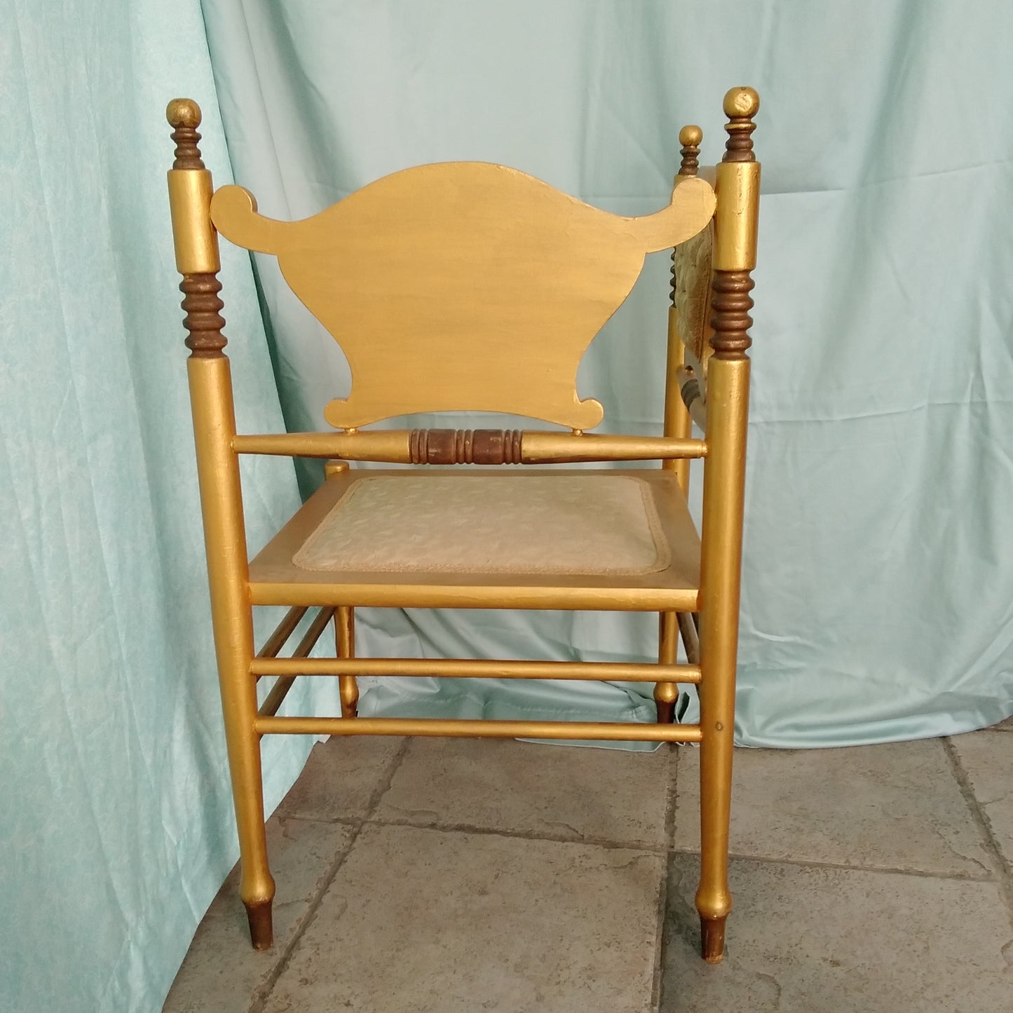 Antique Corner Chair Painted Gold