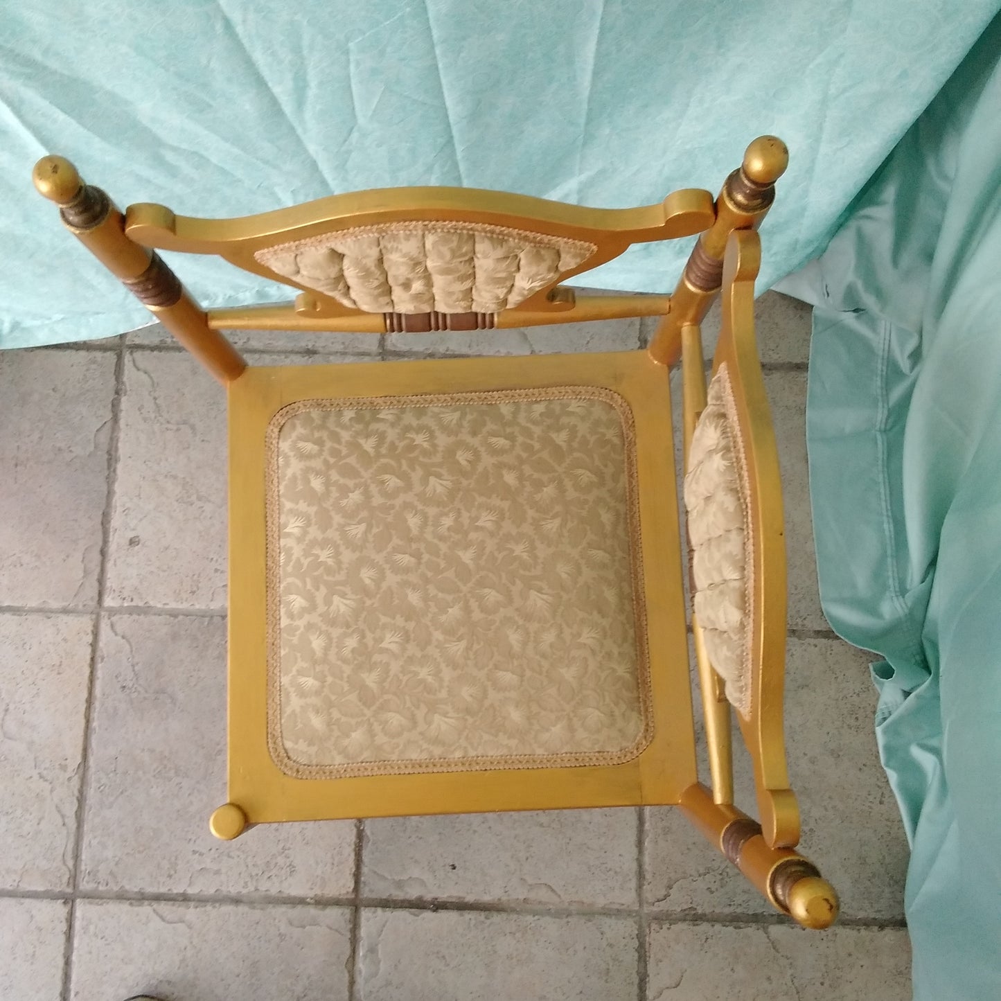 Antique Corner Chair Painted Gold
