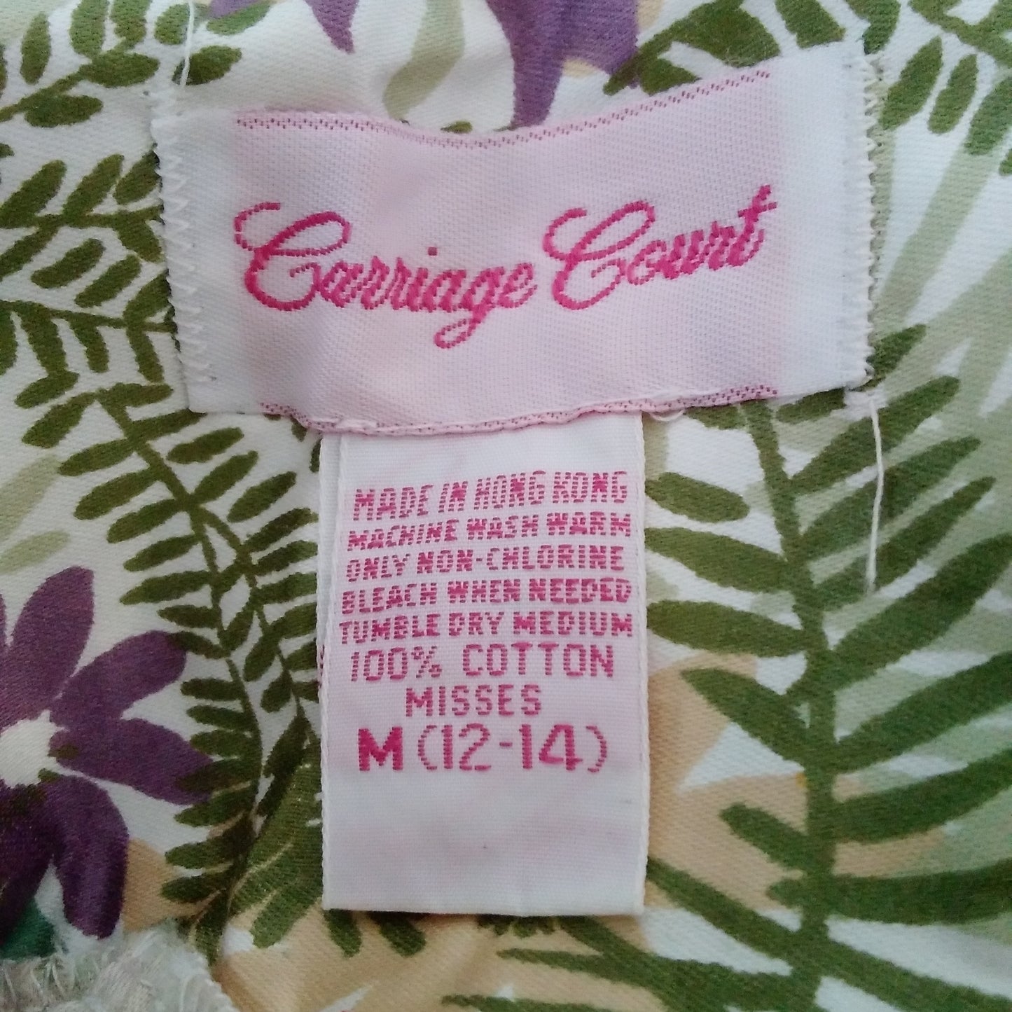 Carriage Court Misses Floral House Dress - M / 12-14