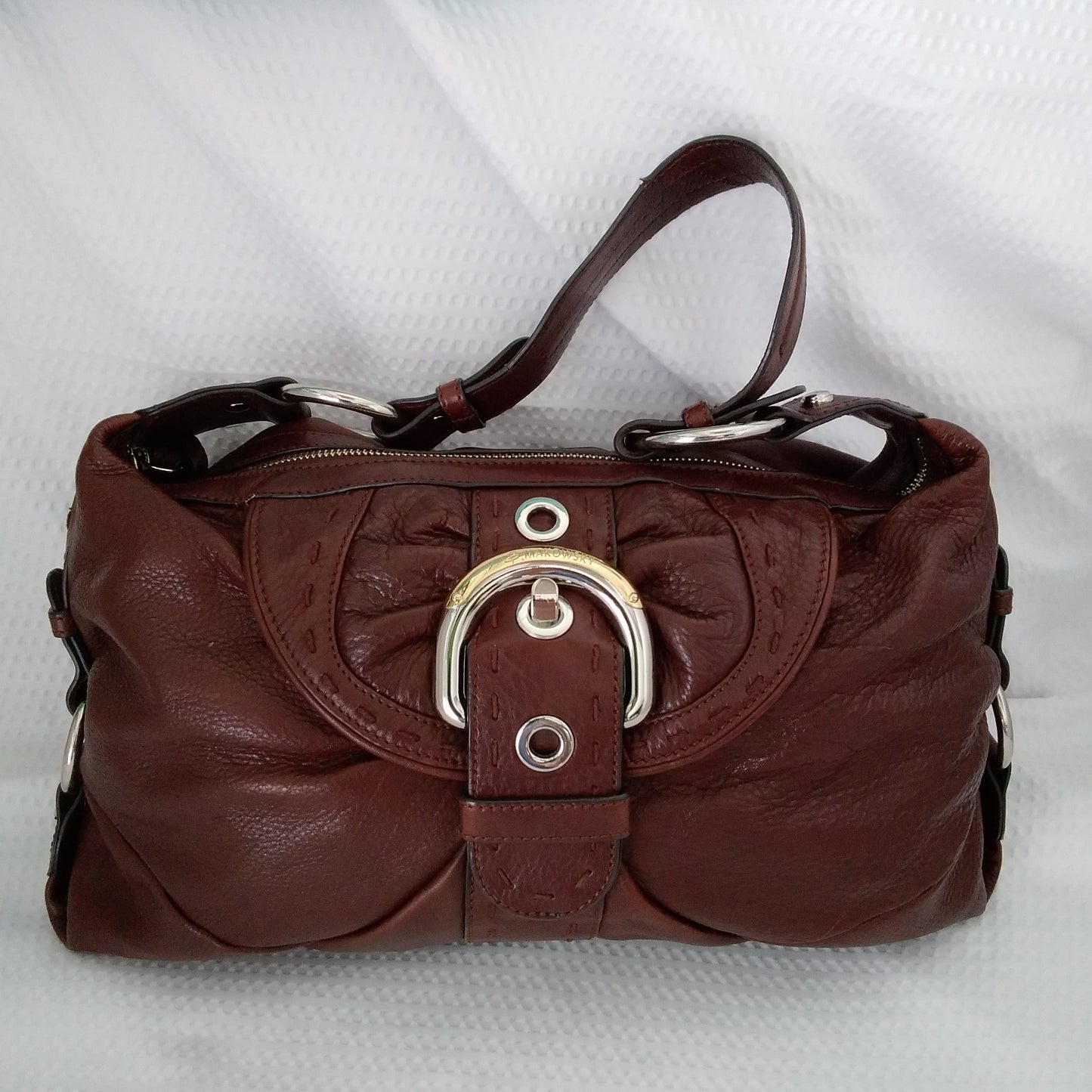 B. Makowsky Brown Leather Shoulder Bag