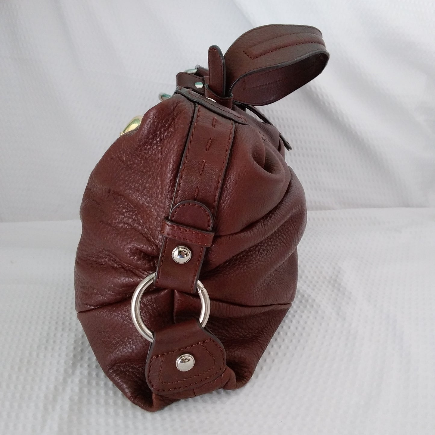 B. Makowsky Brown Leather Shoulder Bag