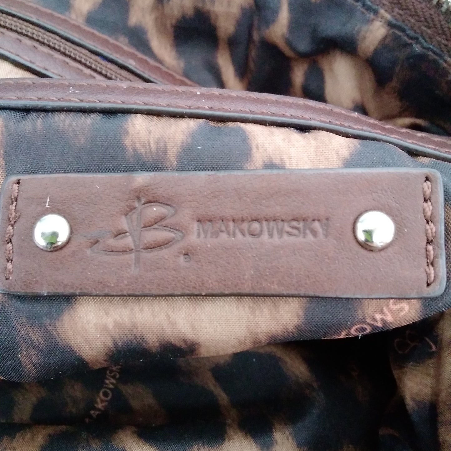 B. Makowsky Brown Leather Shoulder Bag