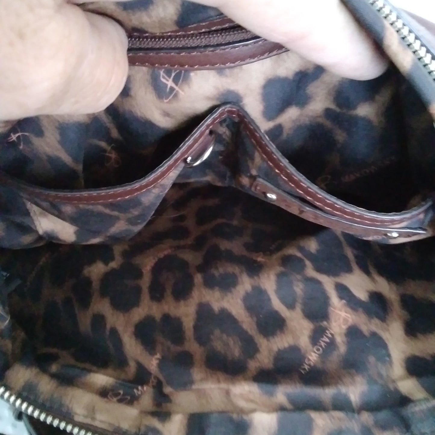 B. Makowsky Brown Leather Shoulder Bag