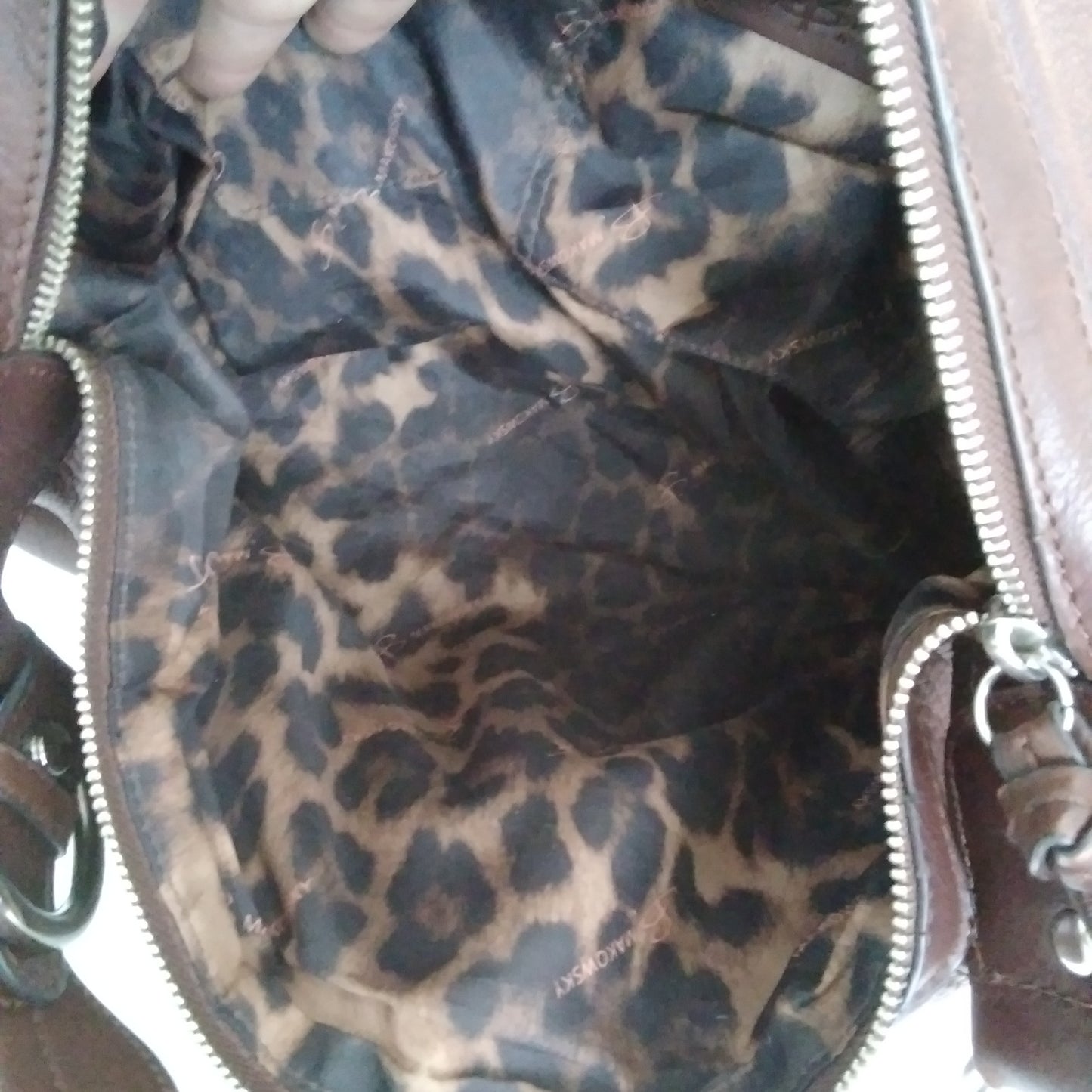 B. Makowsky Brown Leather Shoulder Bag