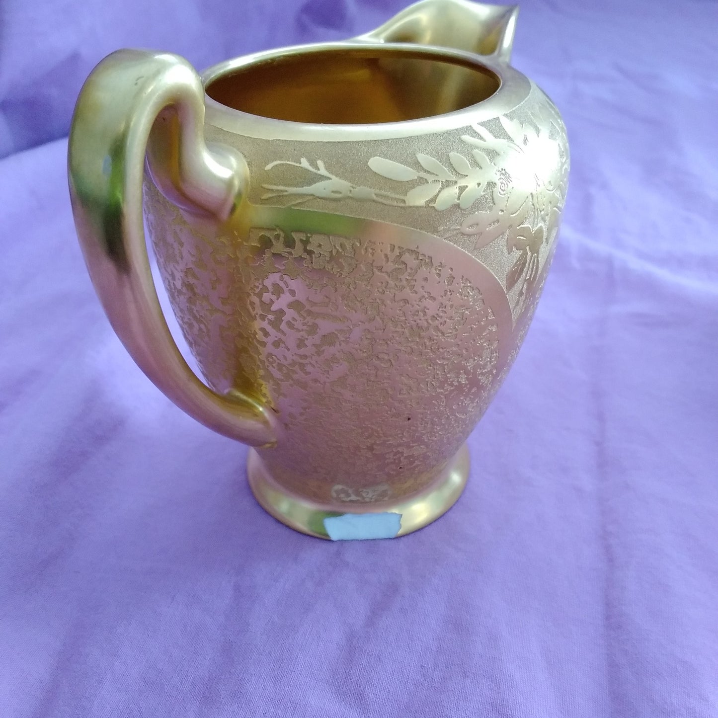 Vintage Gold Encrusted Etched Porcelain 10 piece Set - Flower Design
