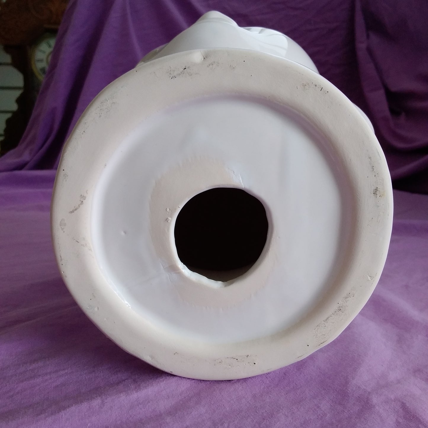 White Ceramic Buddha Head - 5.5" wide 9.5" Tall