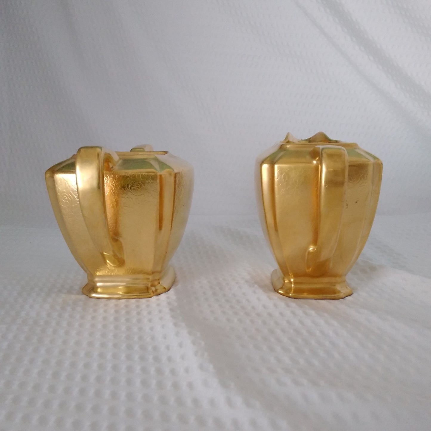 Pickard Gold Mid-Century Sugar and Creamer