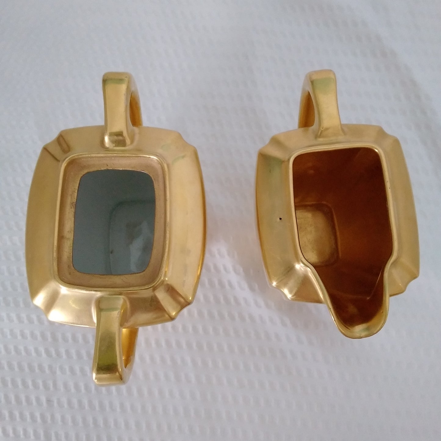 Pickard Gold Mid-Century Sugar and Creamer