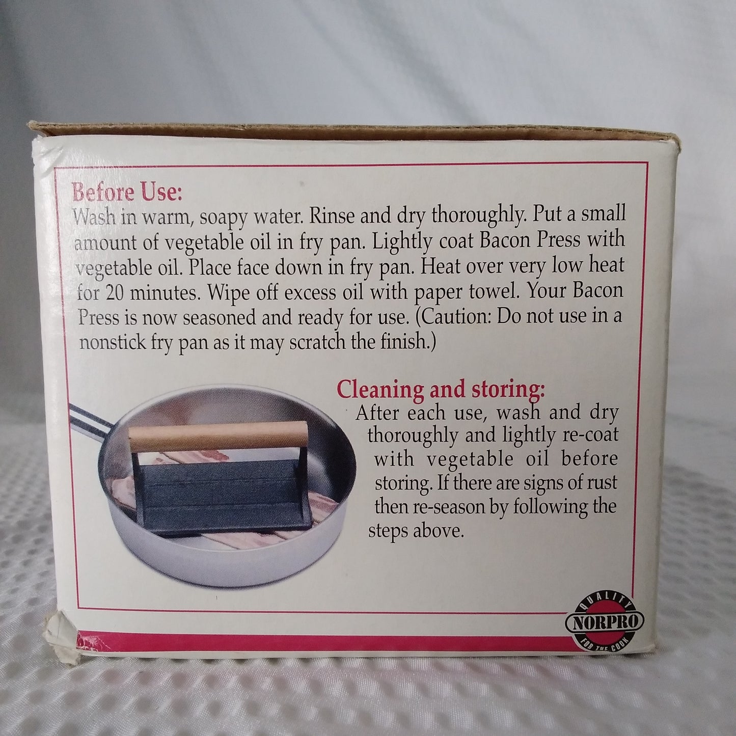 Norpro Cast Iron Bacon Grill/Press