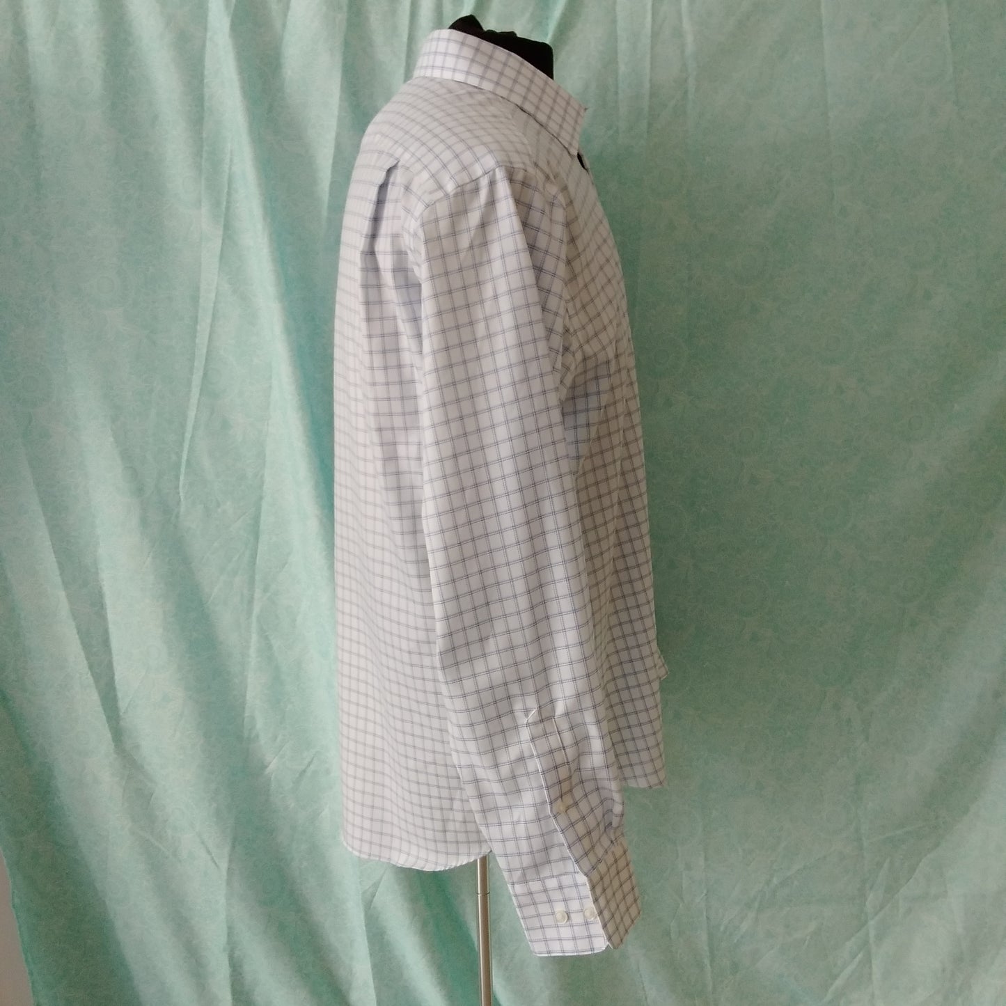 NWT - Pronto Uomo Men's Blue White Checkered Shirt - 16.5 34/35