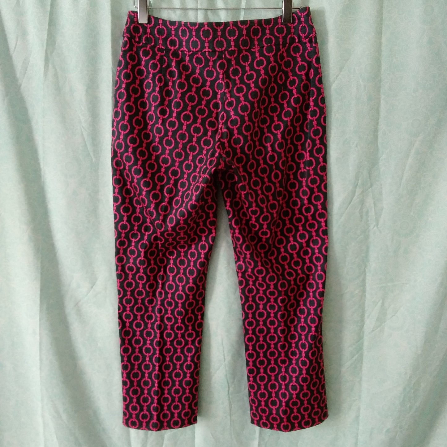 Melly M Women's Black and Pink Chain Print Pants- Size 2