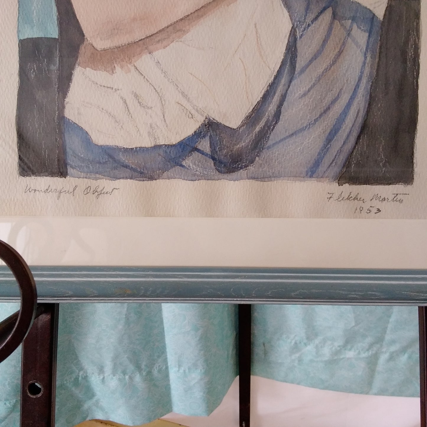Rare - Wonderful Object - Original Painting Signed by Artist Fletcher Martin 1953