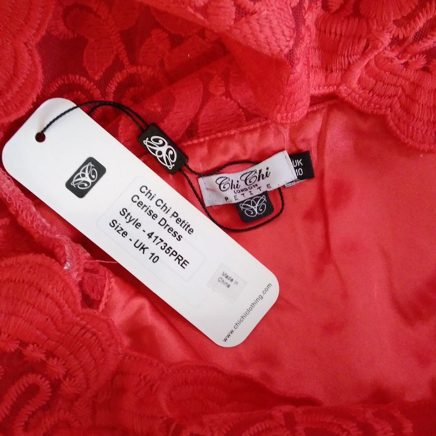 NWT - Chi Chi London Red Petite Cerise Dress - 6P