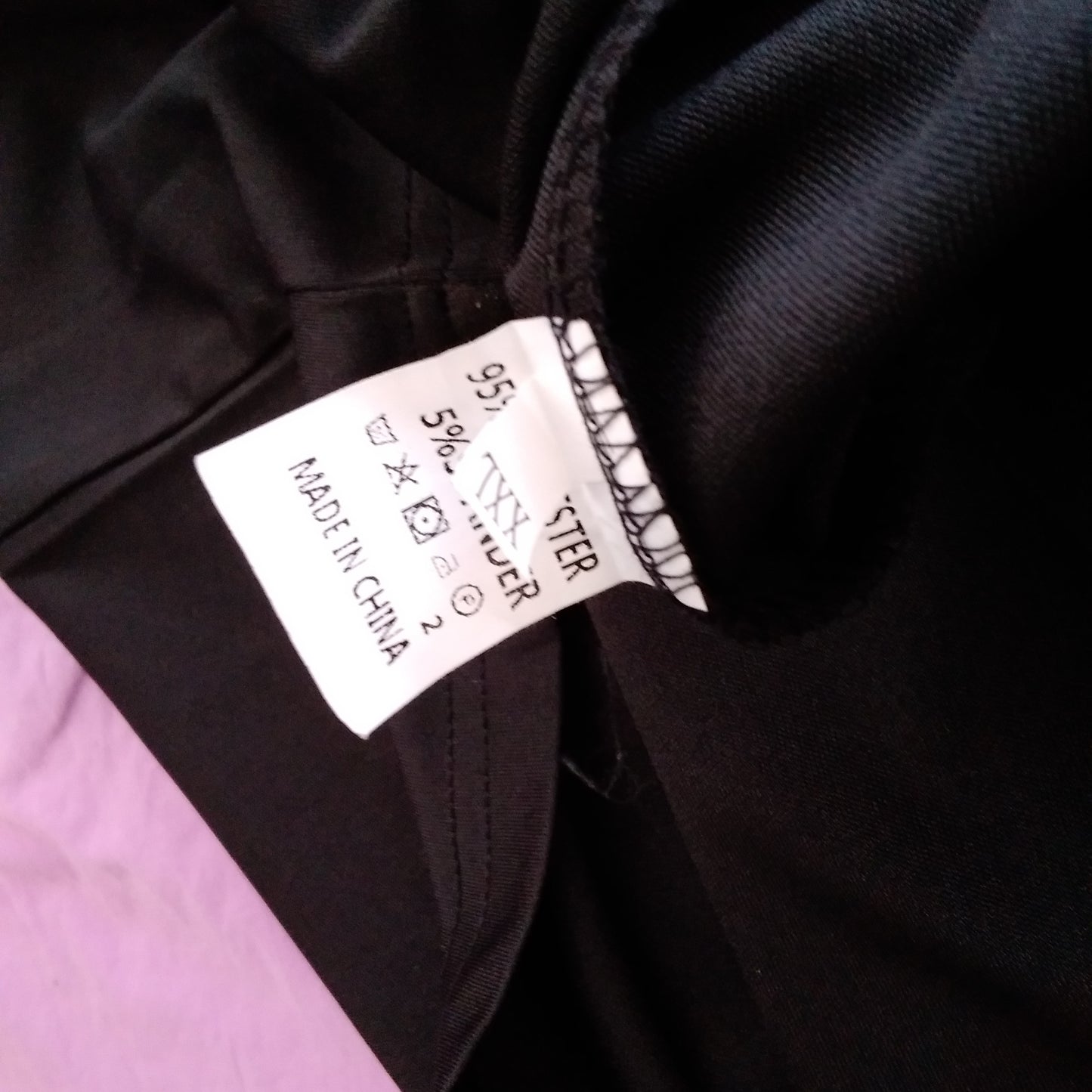 Black Yellow Pink Accents Long-Sleeve Dress- XXL (Runs more like a L/XL)