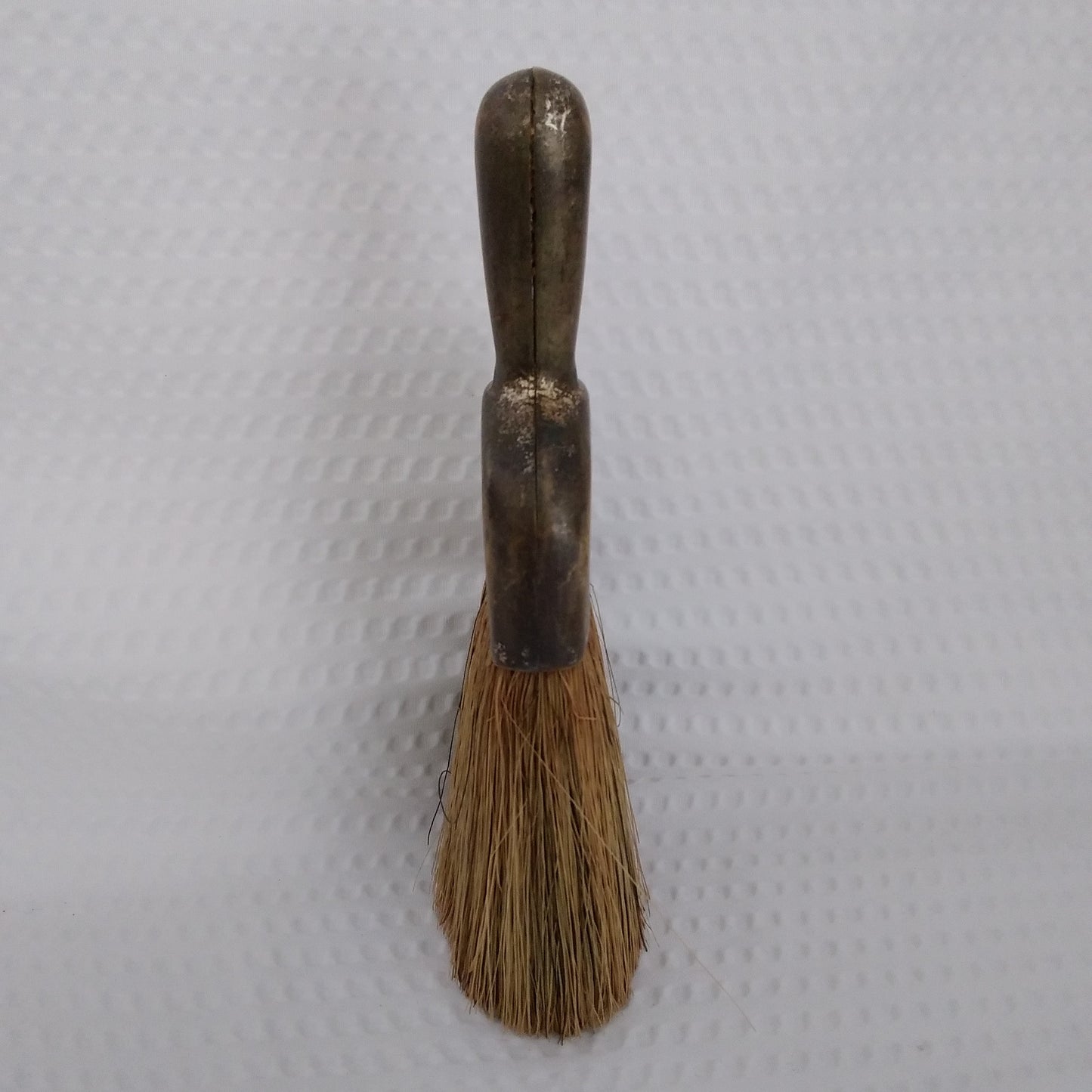 Vintage Pocket/Barber Brush with Metal Handle and Leather Case