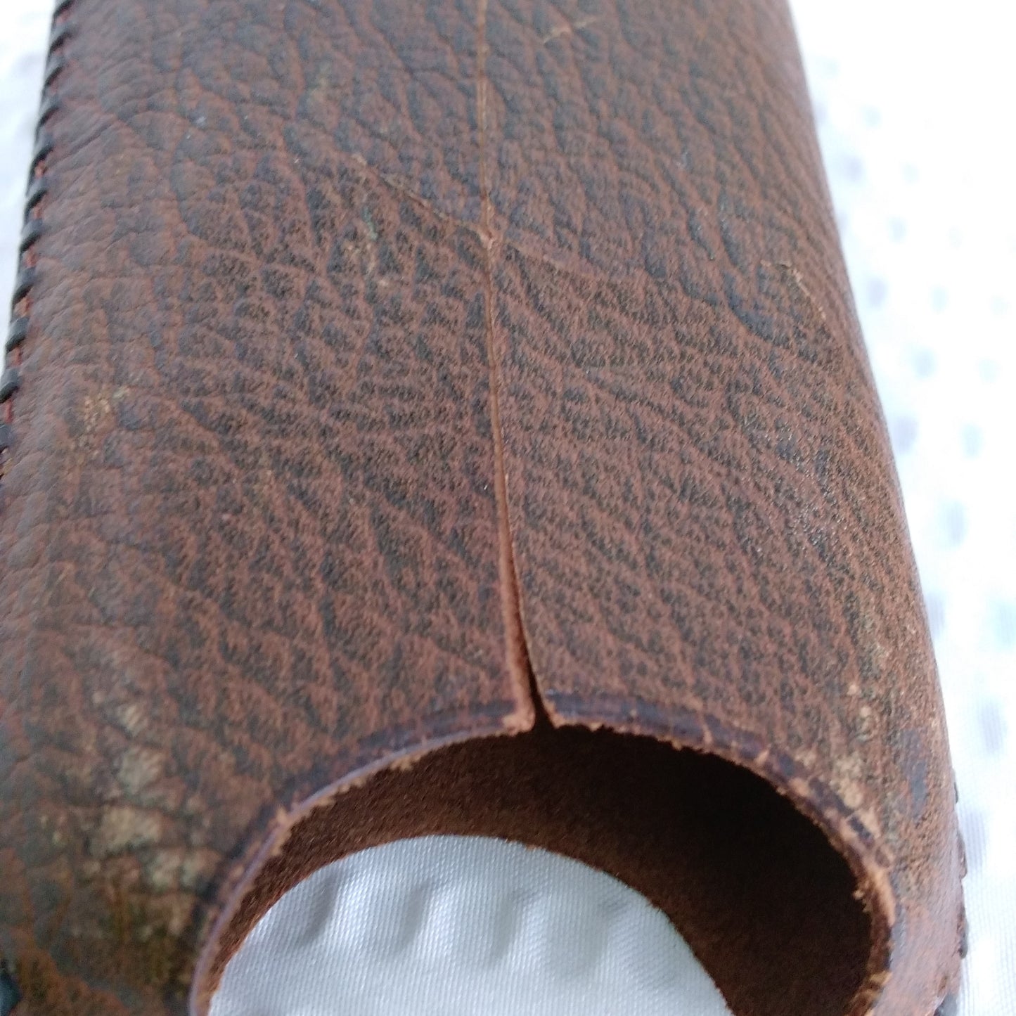 Vintage Pocket/Barber Brush with Metal Handle and Leather Case