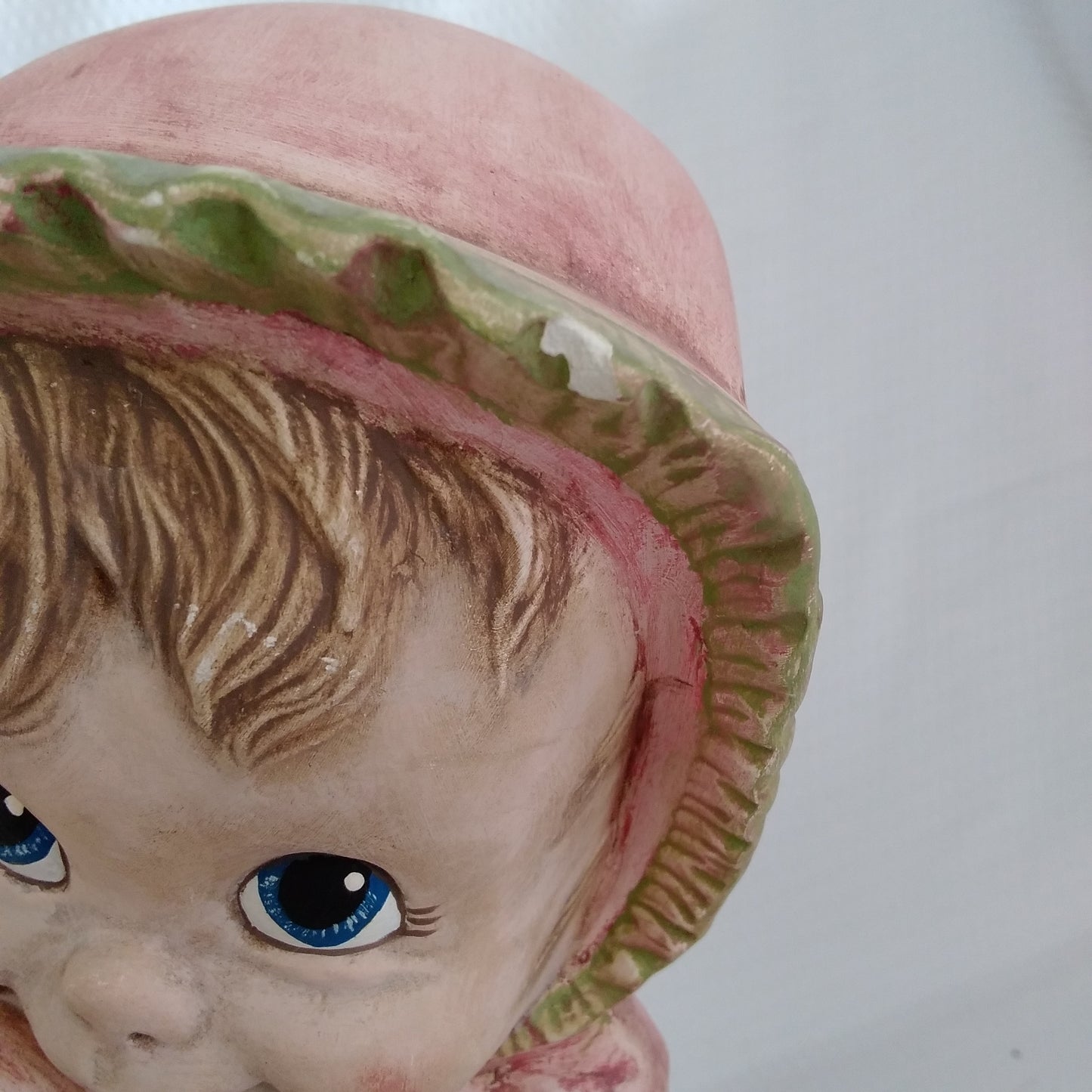 Vintage Byron Mold Ceramic Girl in a Pink Dress with Ann and Andy Doll