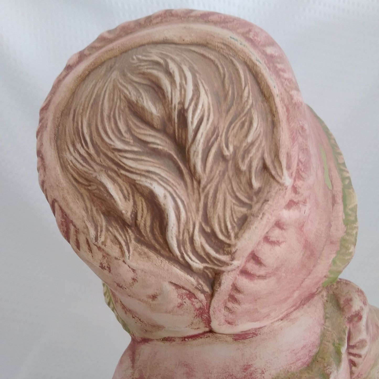 Vintage Byron Mold Ceramic Girl in a Pink Dress with Ann and Andy Doll