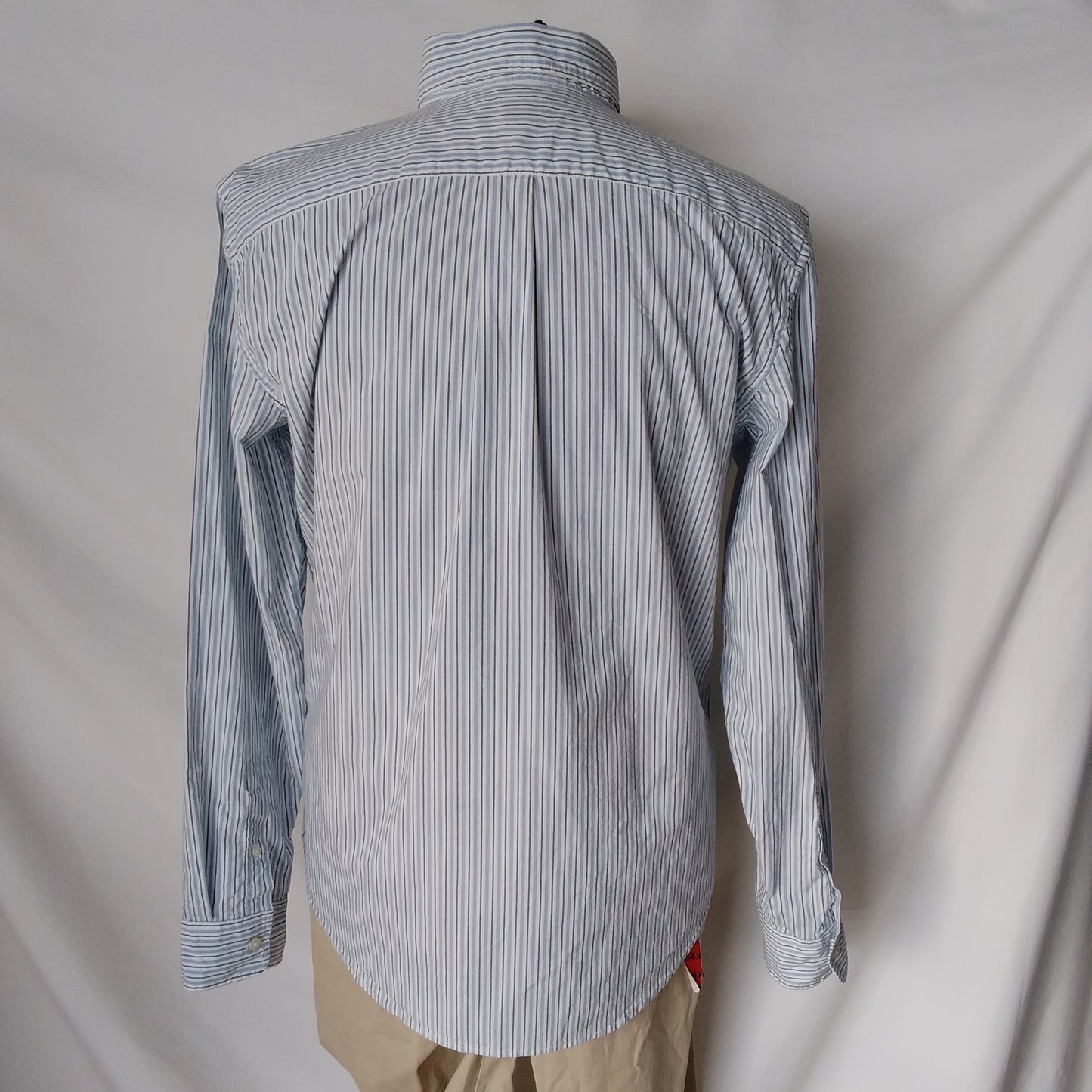 NWT - GAP Blue Striped Standard Fit Long-Sleeve Shirt - M