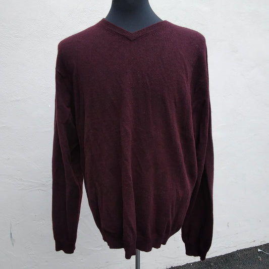 Club Room burgundy V-Neck Cashmere Sweater - L
