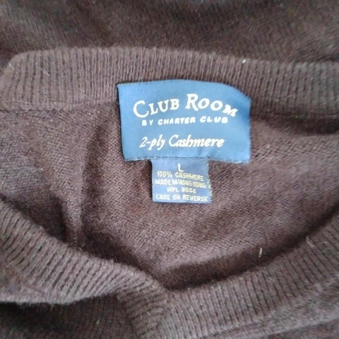 Club Room burgundy V-Neck Cashmere Sweater - L