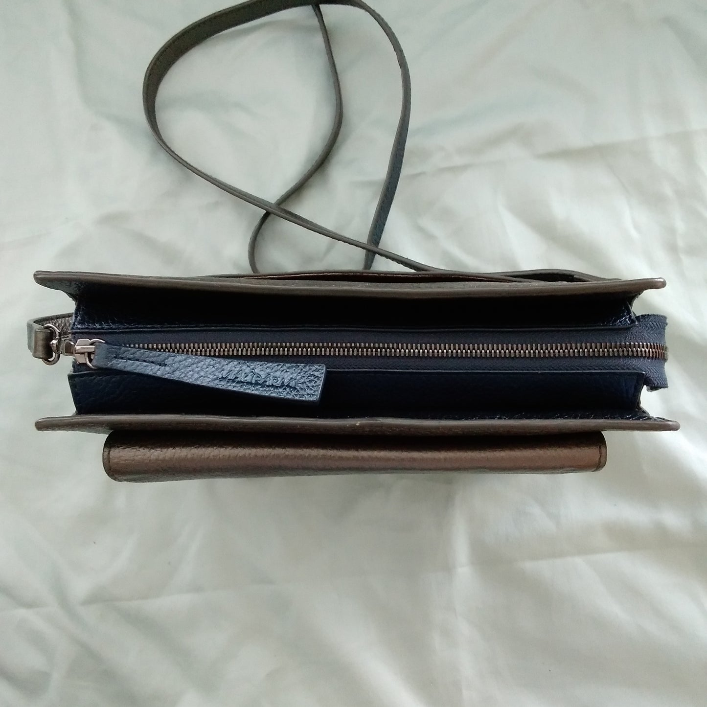 Maliparmi Silver and Blue Crossbody Bag