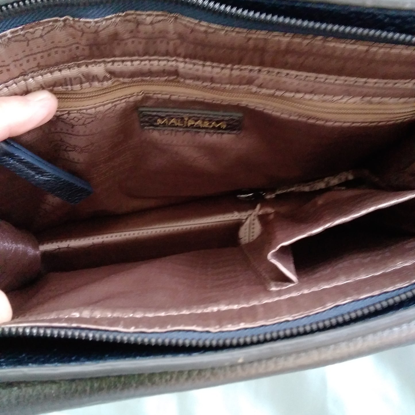 Maliparmi Silver and Blue Crossbody Bag