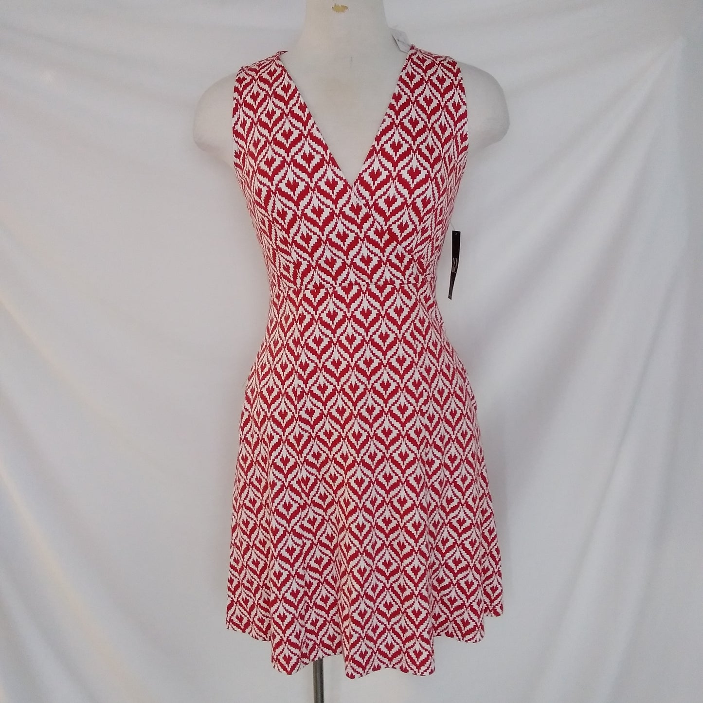 NWT - New York & Company red & white Sleeveless Dress - S