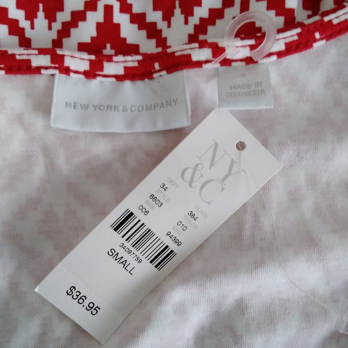 NWT - New York & Company red & white Sleeveless Dress - S