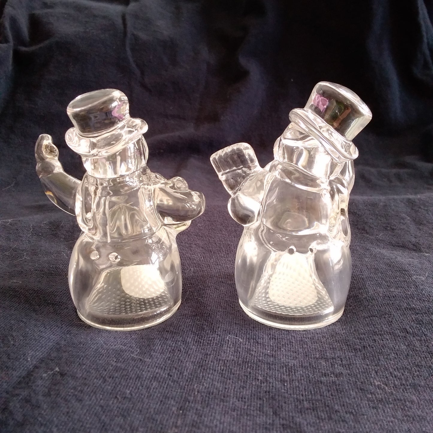 Set of 2 Lenox Crystal 3.5" Snowmen Figurines/Ornaments