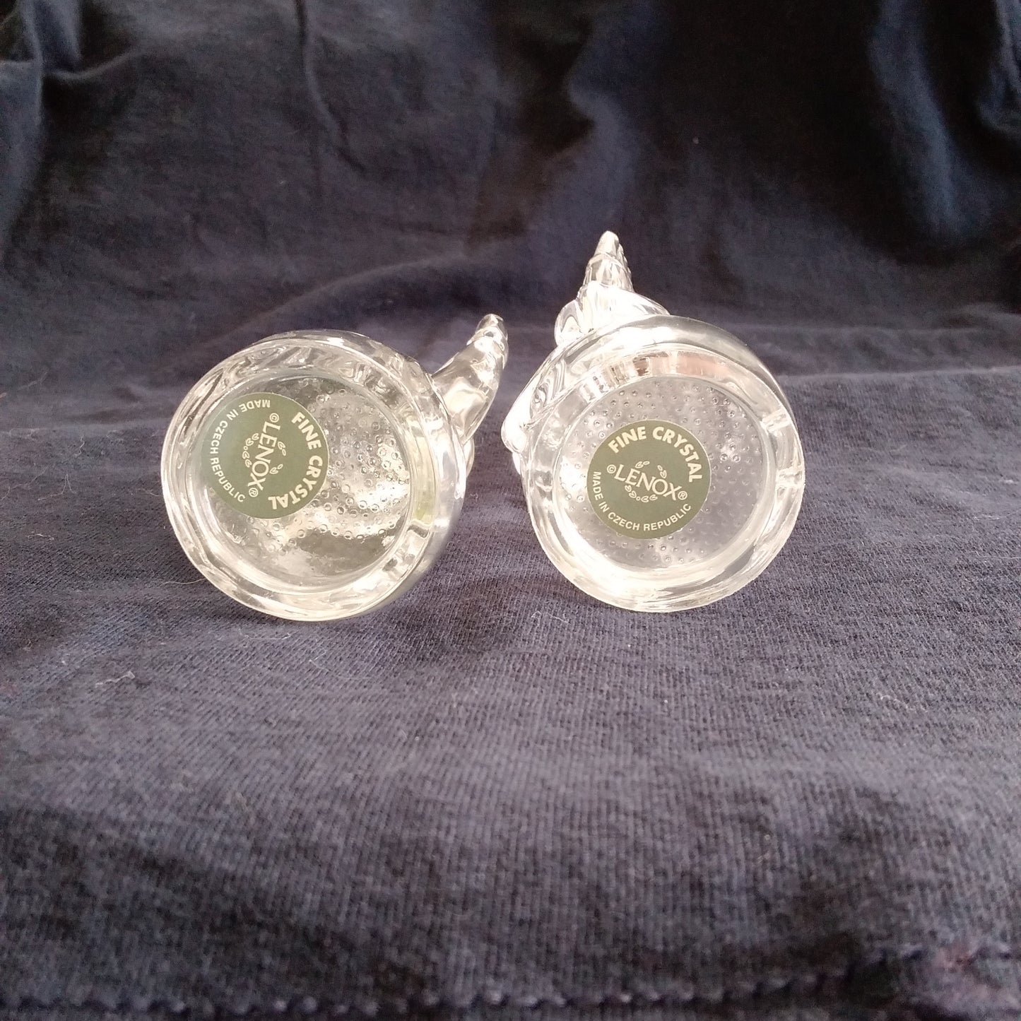 Set of 2 Lenox Crystal 3.5" Snowmen Figurines/Ornaments