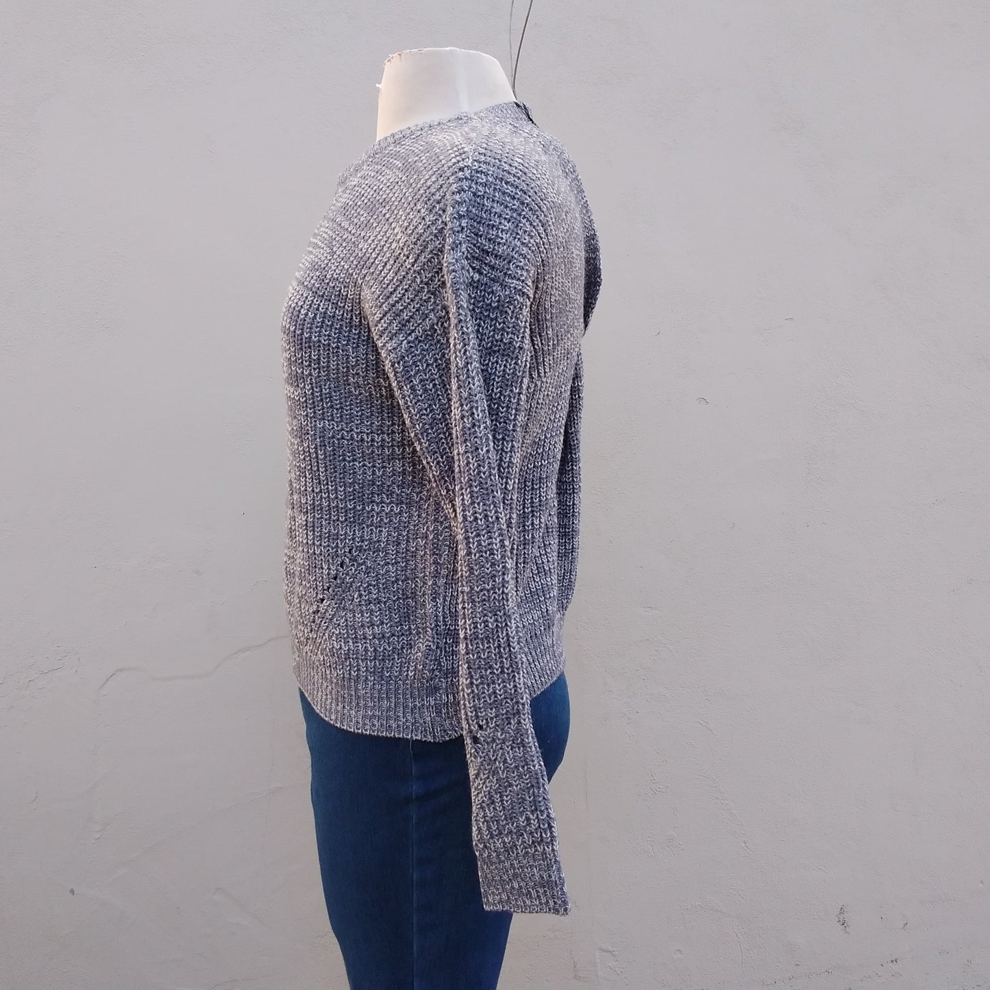 NWT - Hippie Rose blue Junior Twist Back Sweater - M