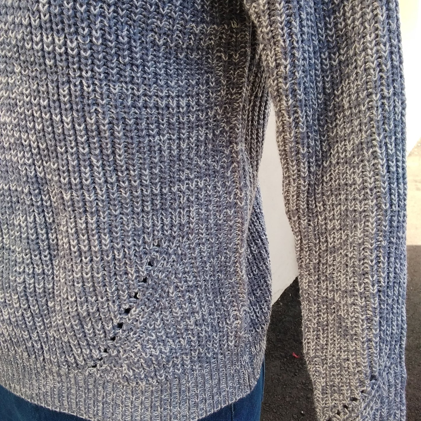 NWT - Hippie Rose blue Junior Twist Back Sweater - M