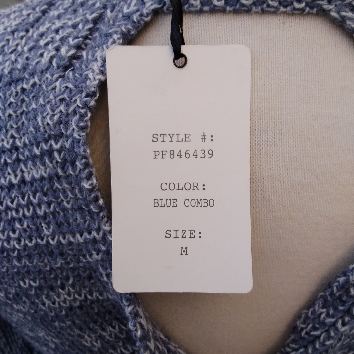 NWT - Hippie Rose blue Junior Twist Back Sweater - M