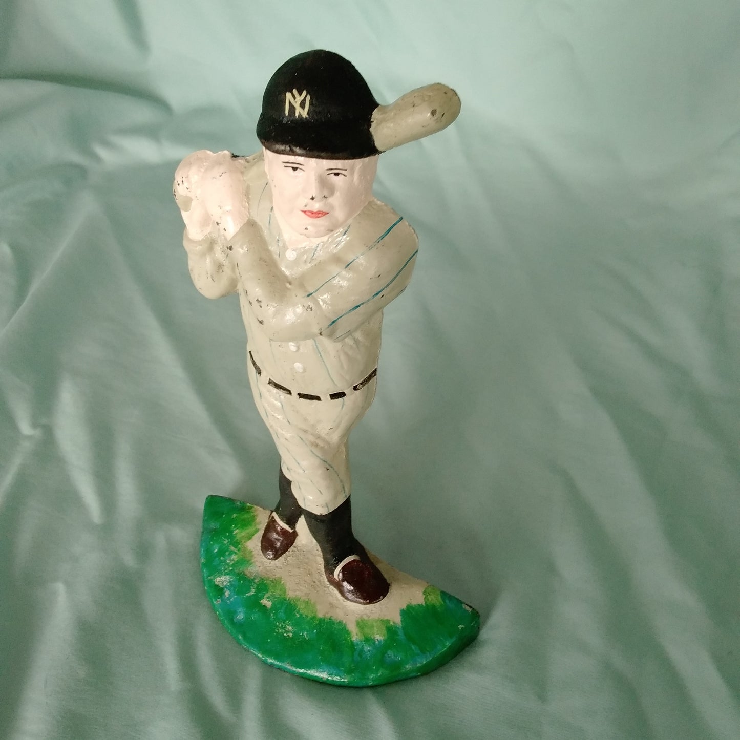 Vintage Cast Iron Babe Ruth Door Stop