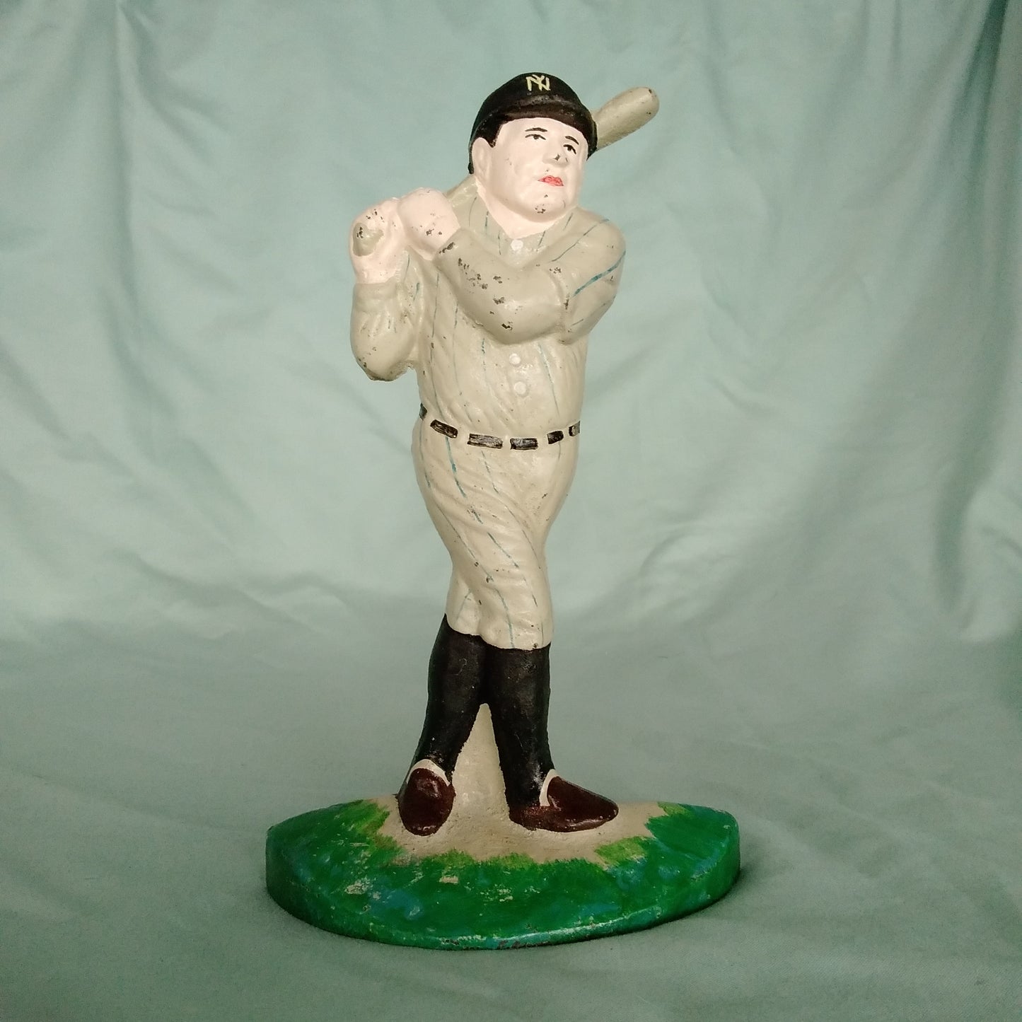 Vintage Cast Iron Babe Ruth Door Stop