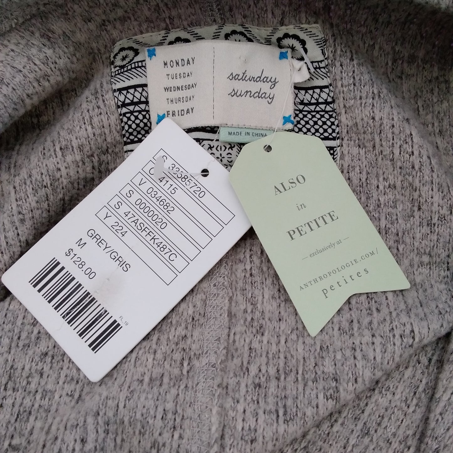 NWT - Saturday Sunday Anthropologie Gray Whimbrel Cape Poncho - Size: M