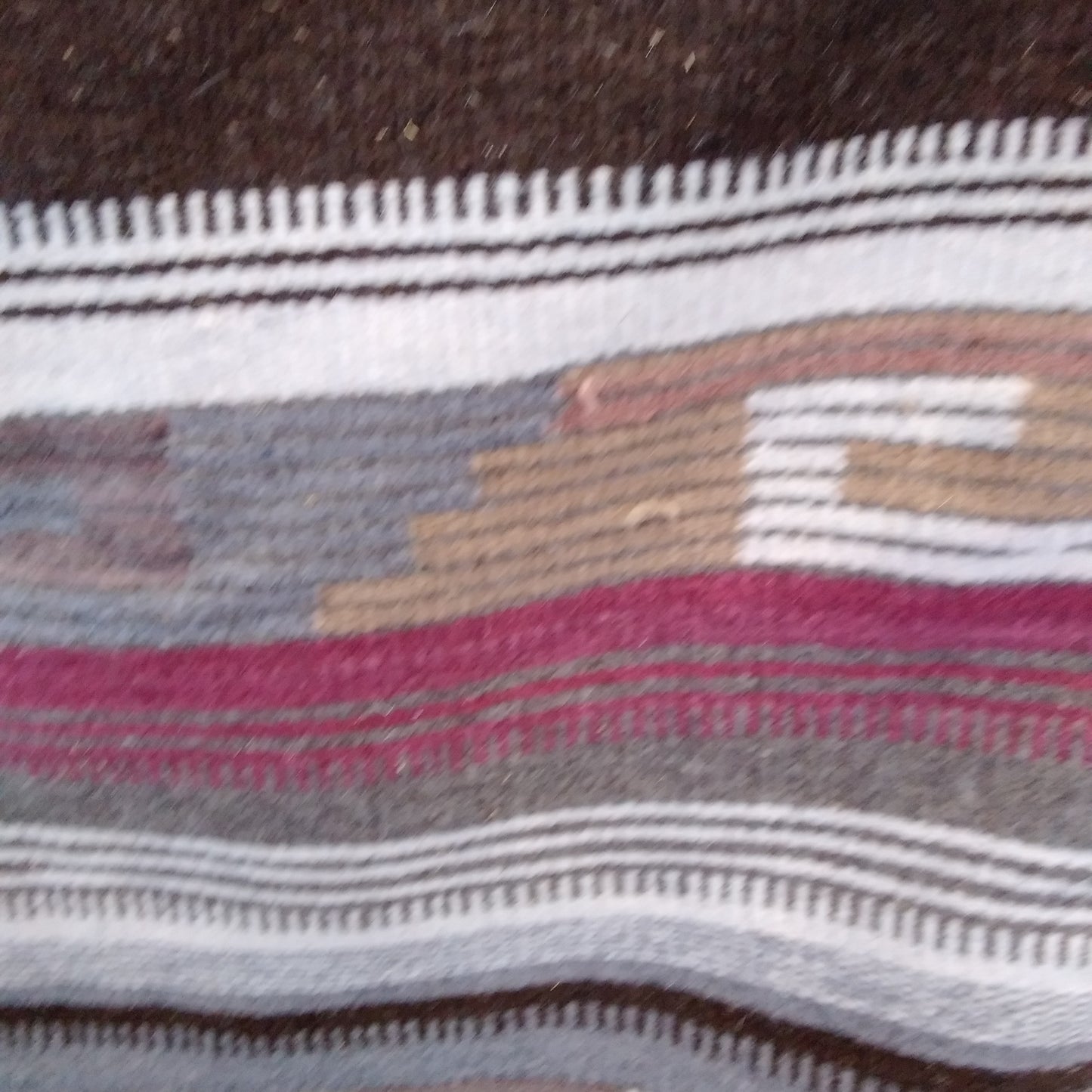 Handmade Zapotec Woven Rug 100% Pure Wool - (W) 29" × (L) 54"