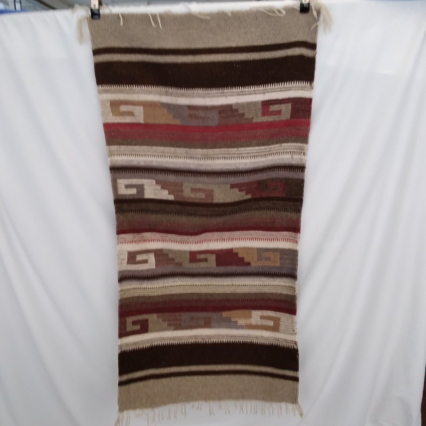 Handmade Zapotec Woven Rug 100% Pure Wool - (W) 29" × (L) 54"