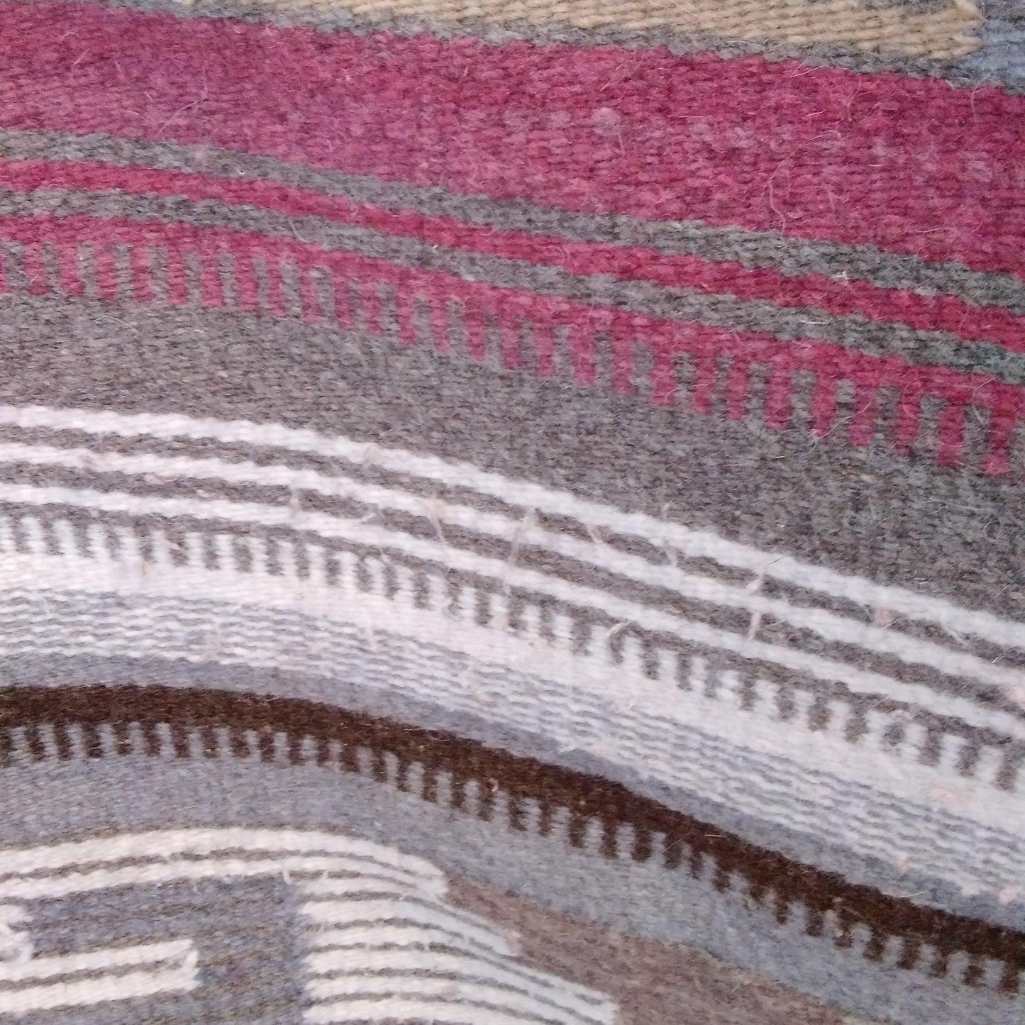 Handmade Zapotec Woven Rug 100% Pure Wool - (W) 29" × (L) 54"