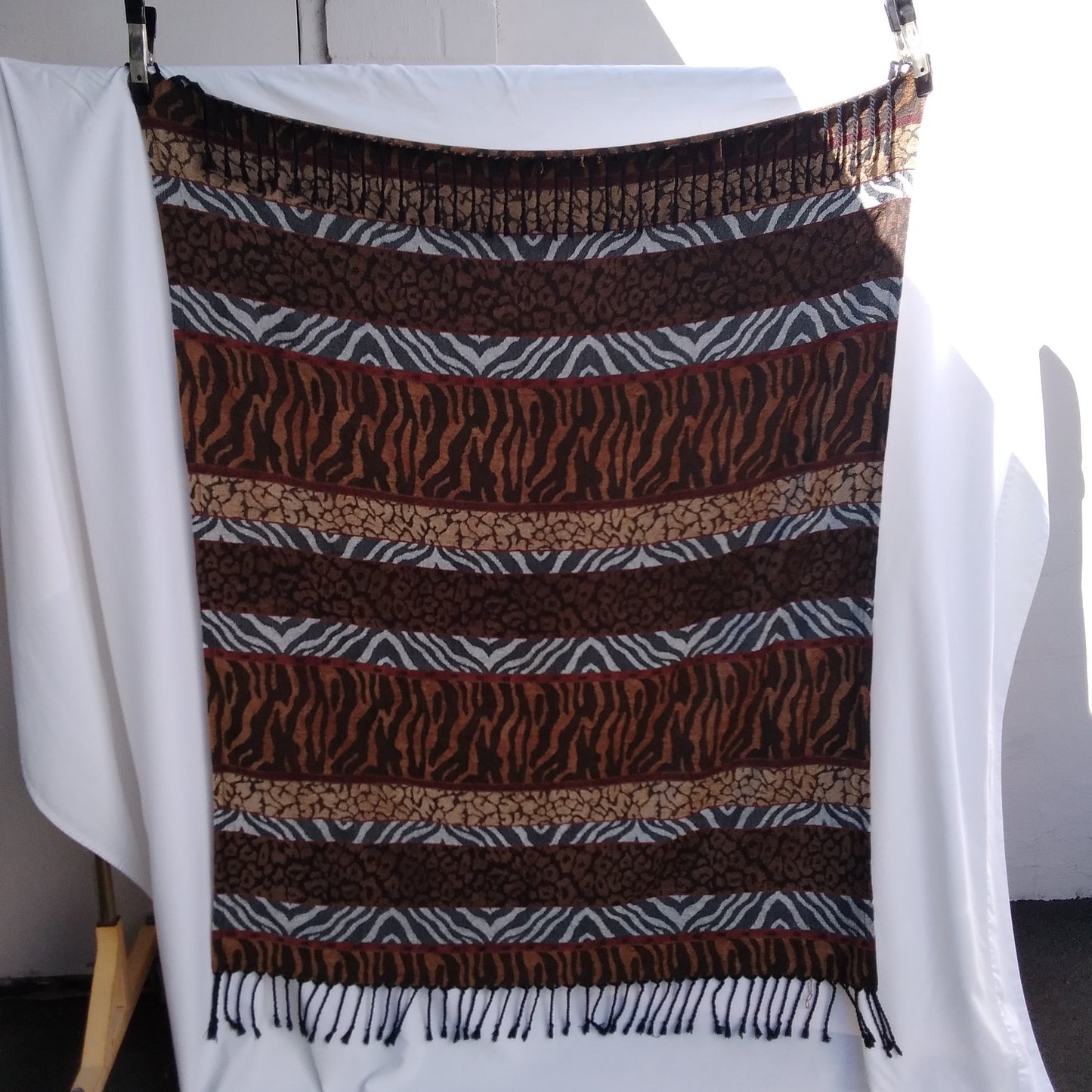 Pier 1 Imports 48"x60" African Animal Design Throw Blanket