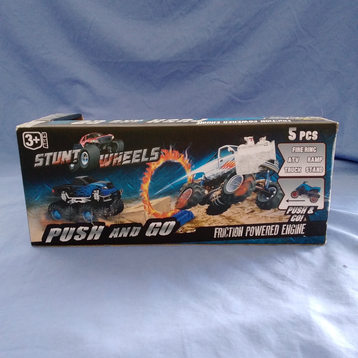 Stunt Wheels Friction Powered Engine Monster Truck and ATV - 5-pcs