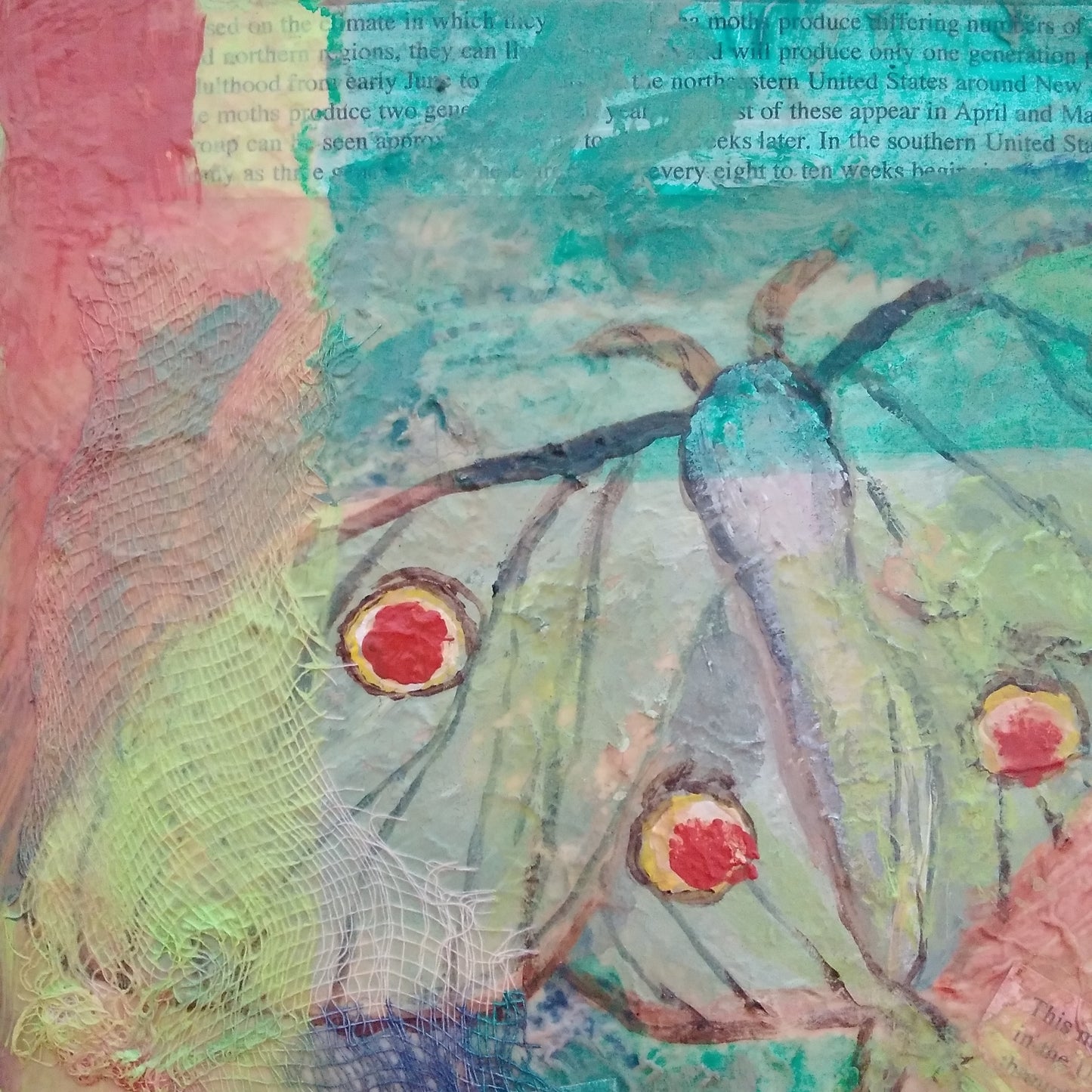 Original Painting "Green Luna Moth" by N.C Artist Kate Ladd