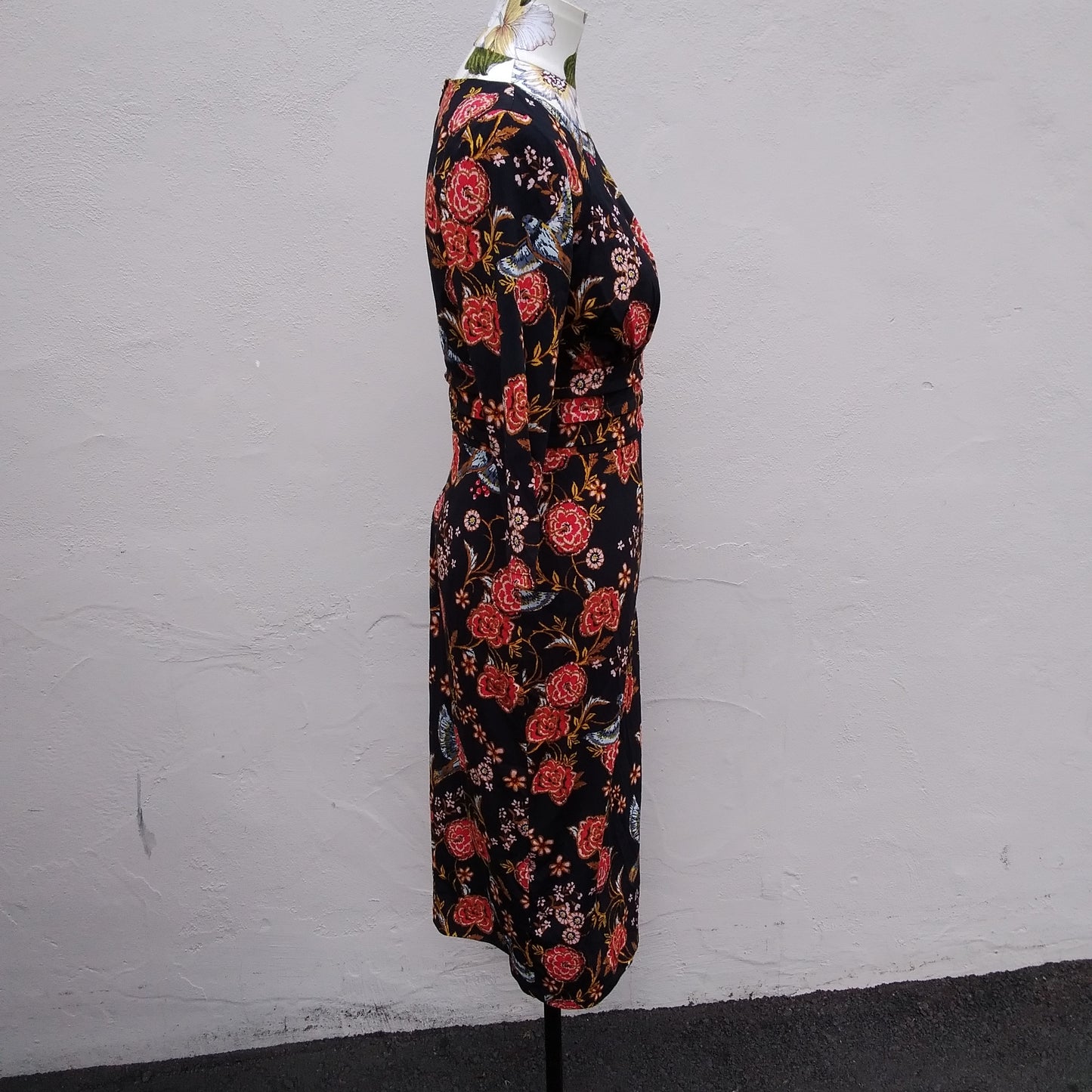 NWT - MELROSE black multicolored Floral 3/4 Sleeve Dress - 8