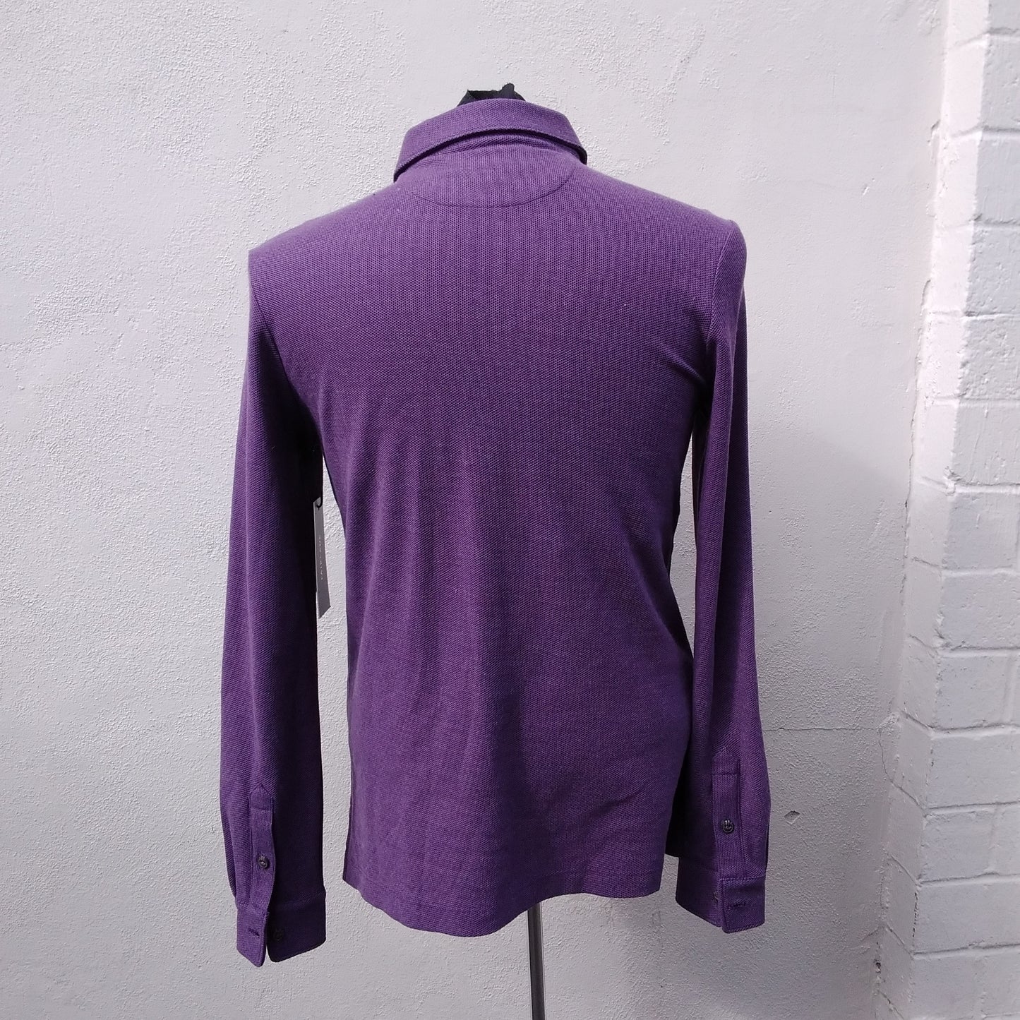 NWT - Fairlane purple Ronnie Long Sleeve Soft Pique Polo Shirt - S