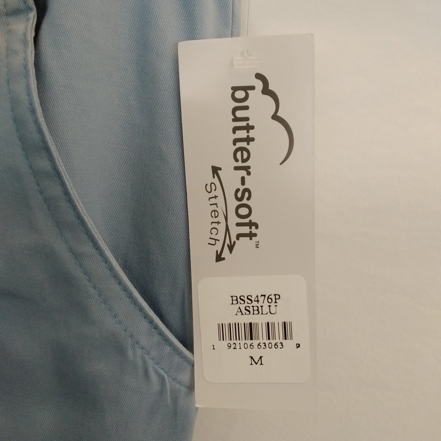 NWT - Butter-Soft Stretch 3-Pocket Back Elastic Scrub Pants - M